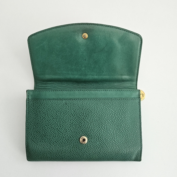 Chanel Green Caviar Vintage Small Flap Wallet - Picture 7 of 14